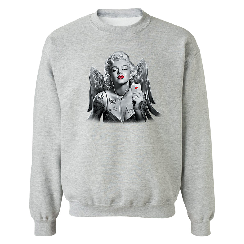 Marilyn Monroe Angel Wings Phone Selfie Unisex Crewneck Souvenir Sweater 