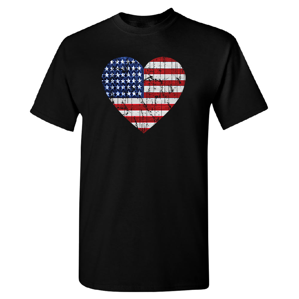 American Flag Heart Love Men's T-Shirt 