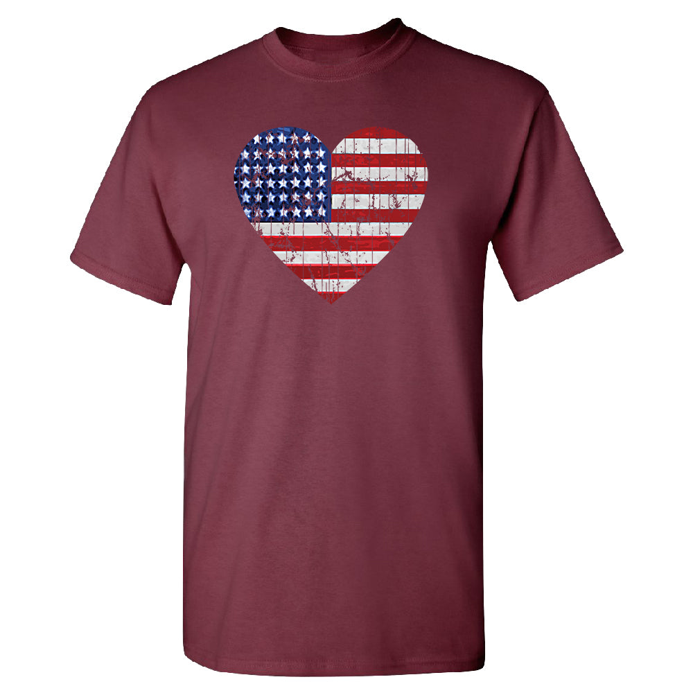 American Flag Heart Love Men's T-Shirt 