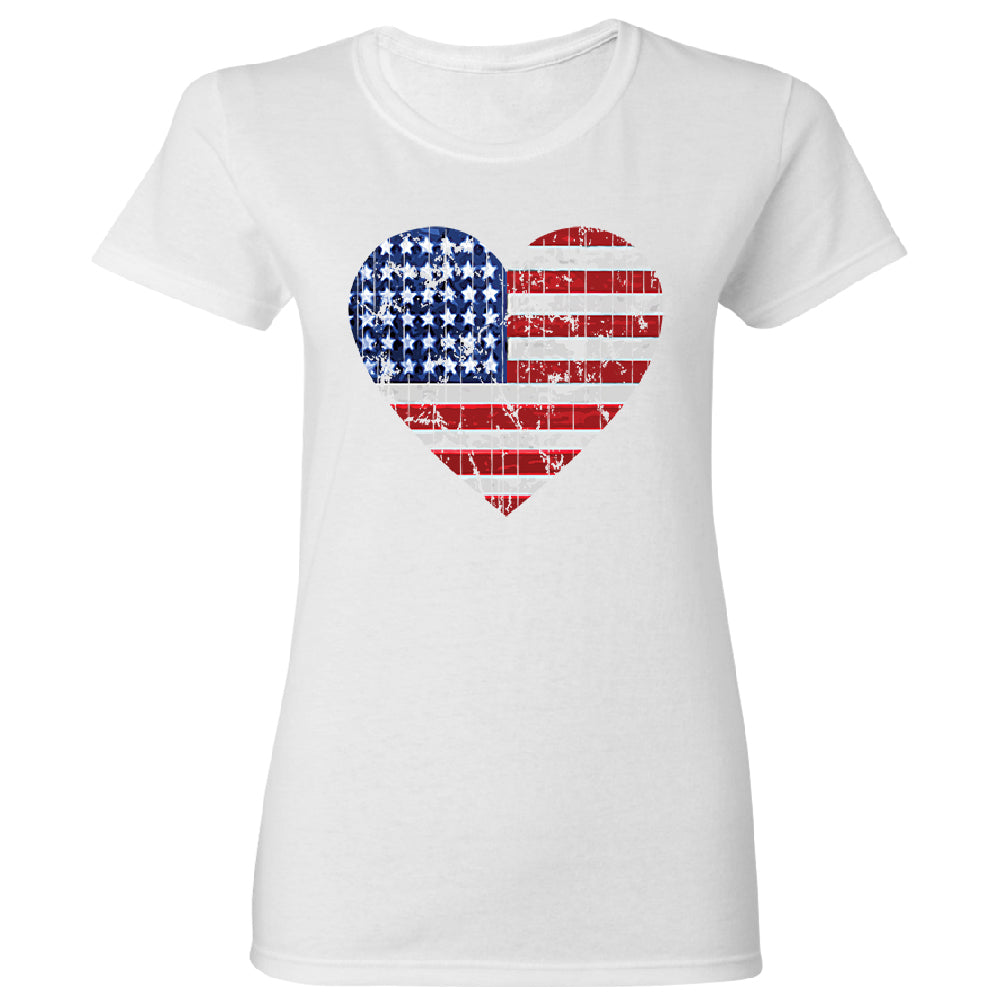 American Flag Heart Love Women's T-Shirt 