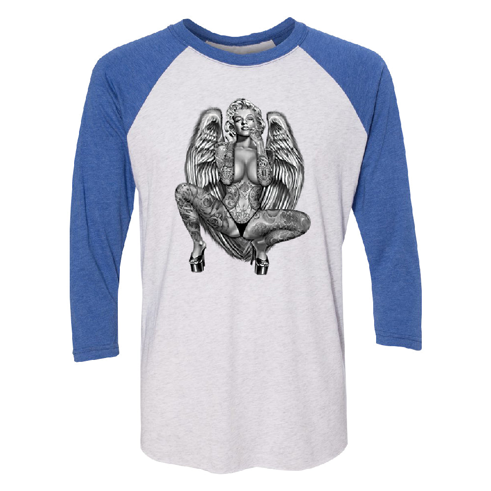 Marilyn Monroe Pole Dancer Tattoo 3/4 Raglan Tee 