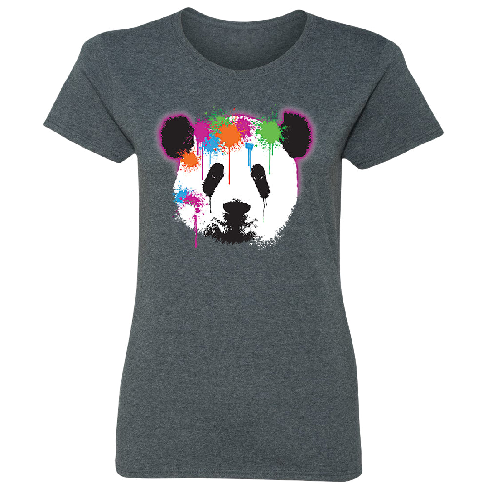 Funny Neon Panda Head Colored Women's T-Shirt 