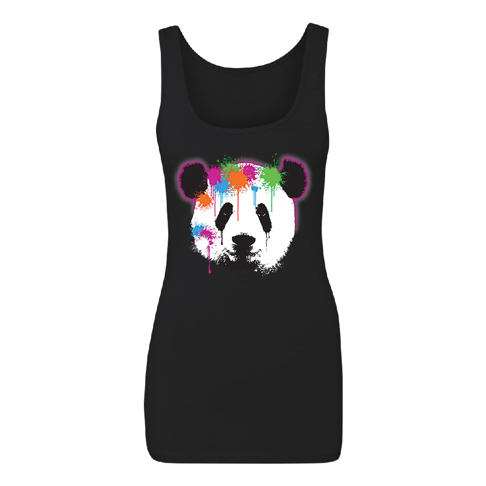 Funny Neon Panda Head Colored Women's Tank Top Souvenir Shirt 