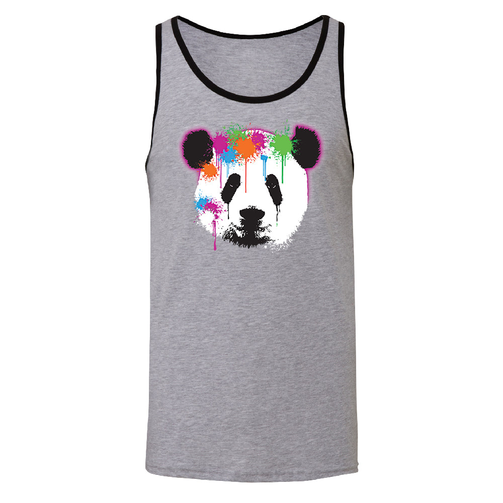 Funny Neon Panda Head Colored Men's Tank Top Souvenir Shirt 