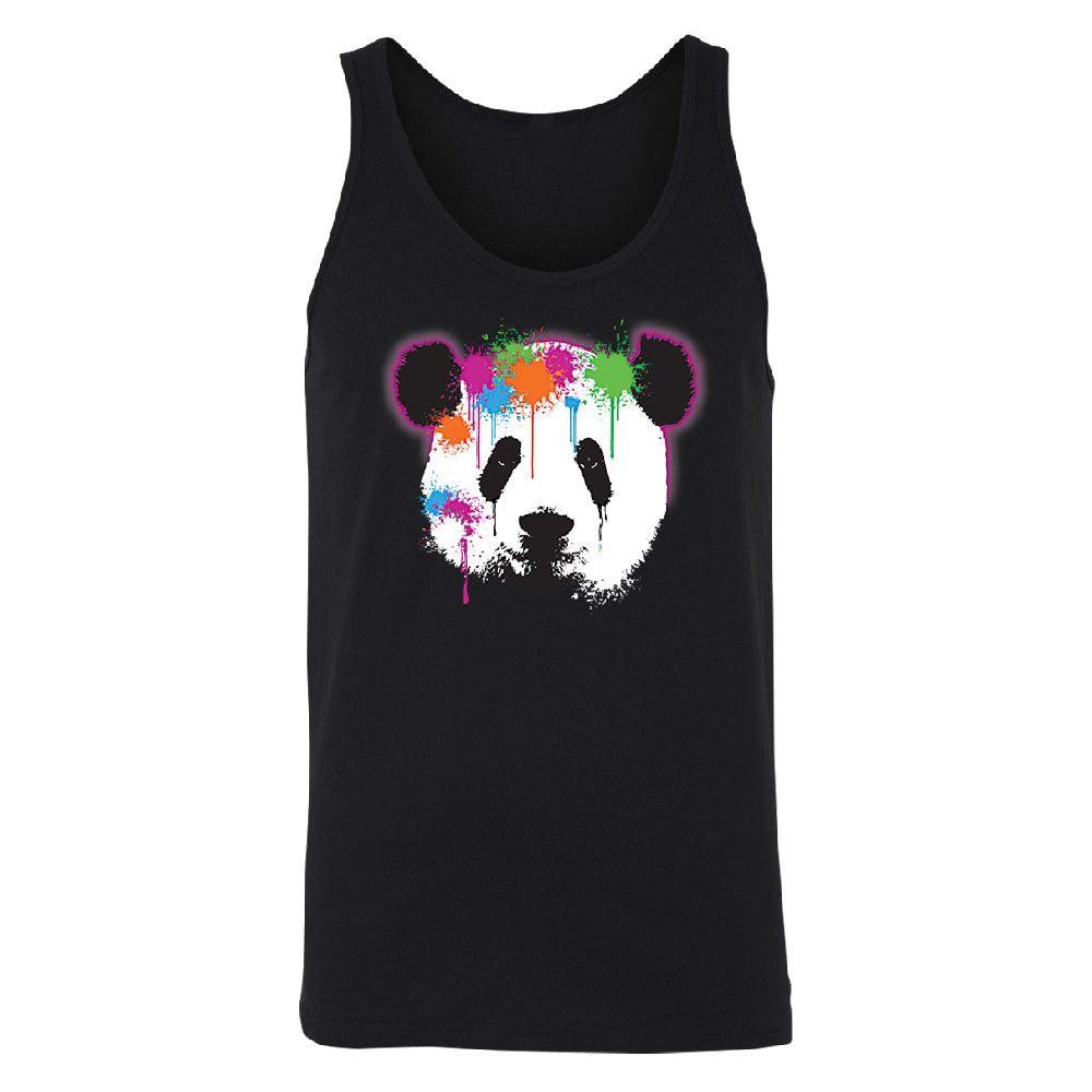 Funny Neon Panda Head Colored Men's Tank Top Souvenir Shirt 
