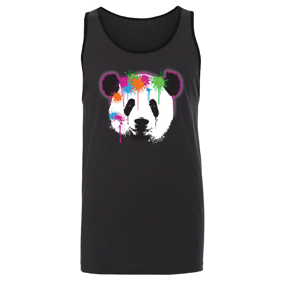 Funny Neon Panda Head Colored Men's Tank Top Souvenir Shirt 