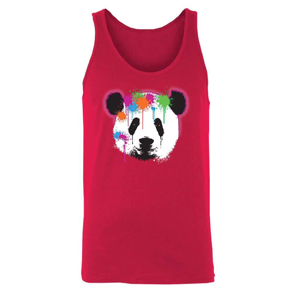 Funny Neon Panda Head Colored Men's Tank Top Souvenir Shirt 