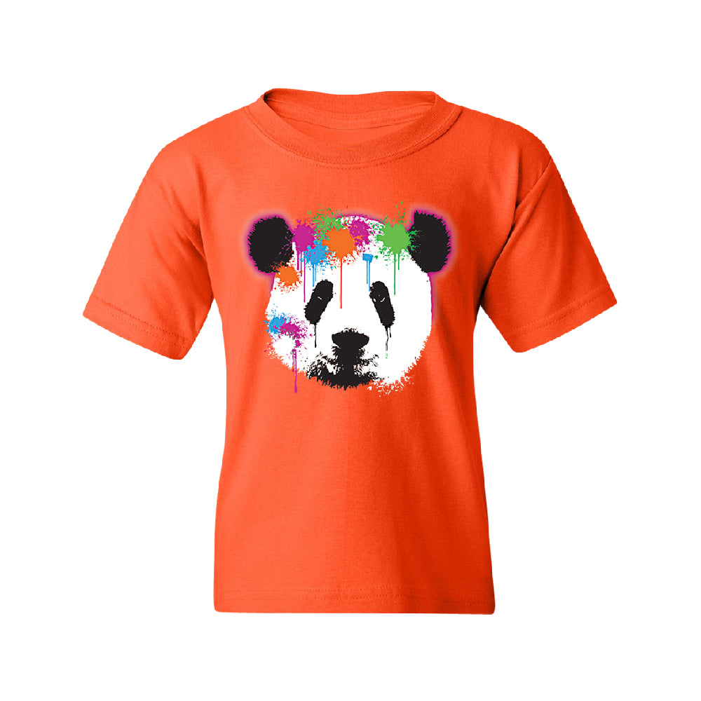 Funny Neon Panda Head Colored Youth T-Shirt 