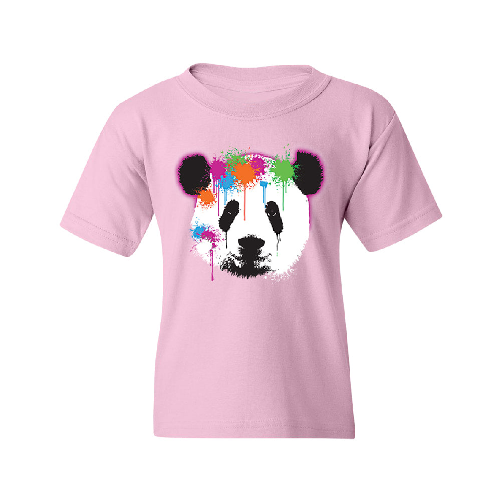 Funny Neon Panda Head Colored Youth T-Shirt 