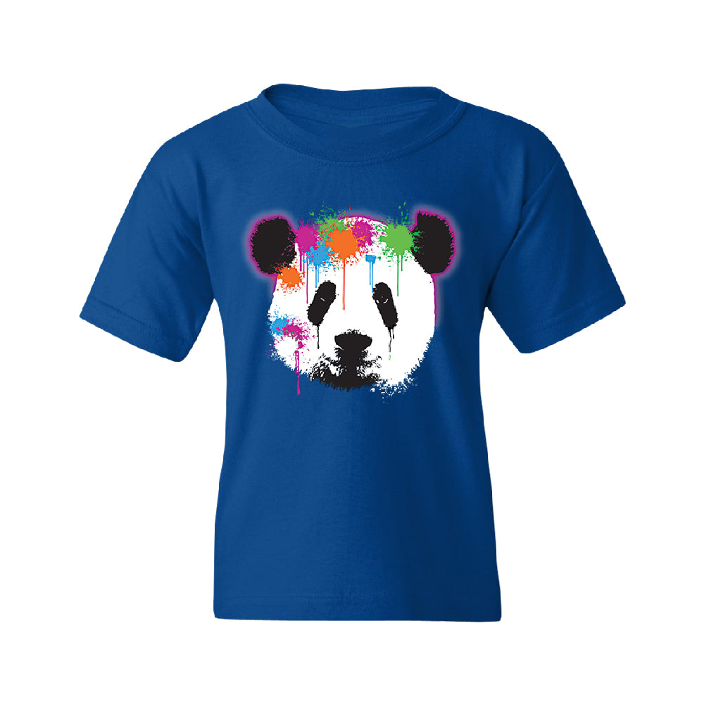 Funny Neon Panda Head Colored Youth T-Shirt 