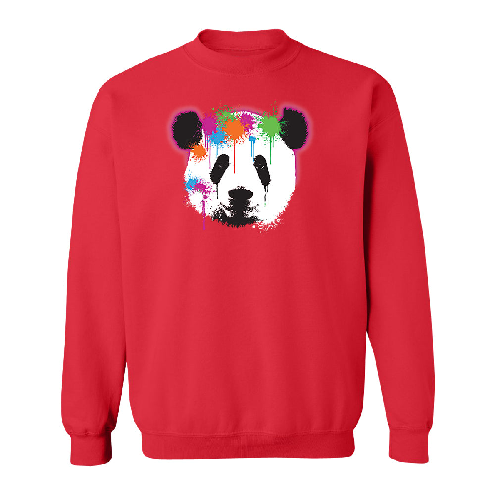 Funny Neon Panda Head Colored Unisex Crewneck Souvenir Sweater 