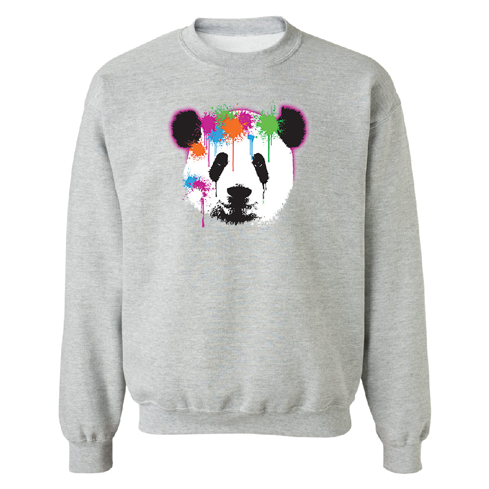 Funny Neon Panda Head Colored Unisex Crewneck Souvenir Sweater 