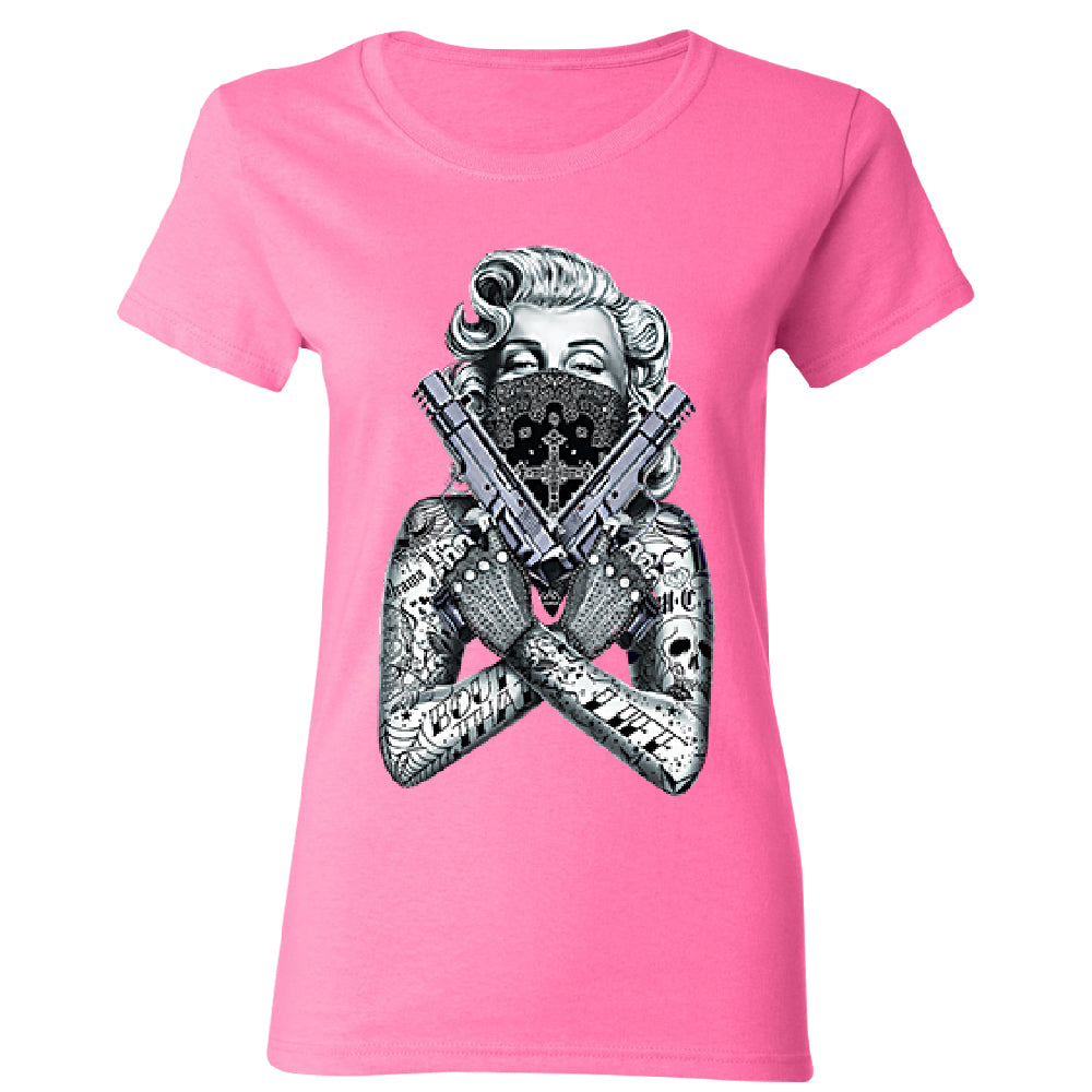 Marilyn Monroe Black Bandana Cross Women's T-Shirt 