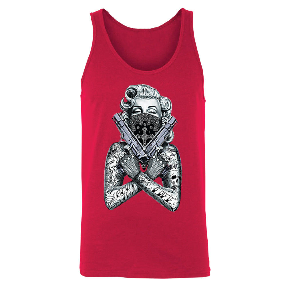 Marilyn Monroe Black Bandana Cross Men's Tank Top Souvenir Shirt 