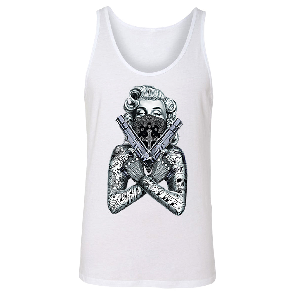 Marilyn Monroe Black Bandana Cross Men's Tank Top Souvenir Shirt 