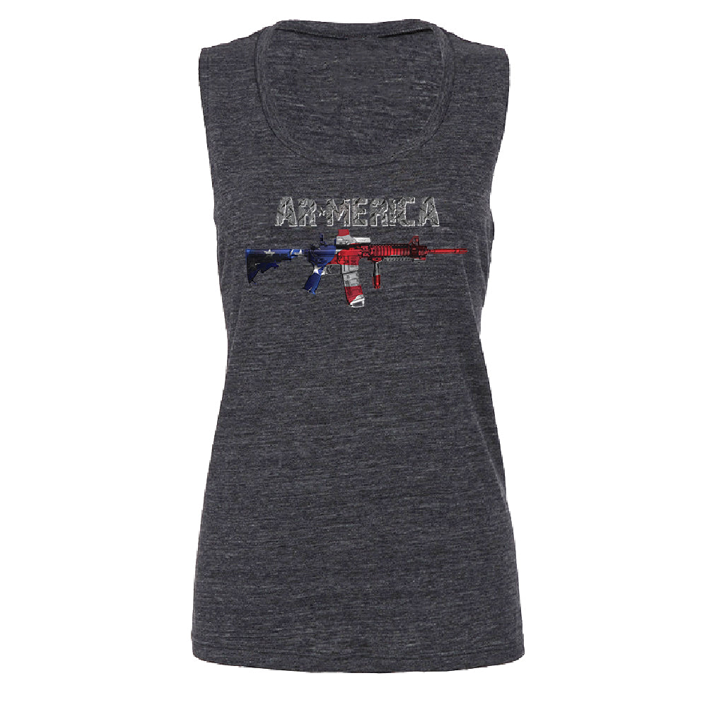 AR-MERICA 2nd Amendment Keep & Bear Arms Women's Muscle Tank Souvenir Tee 