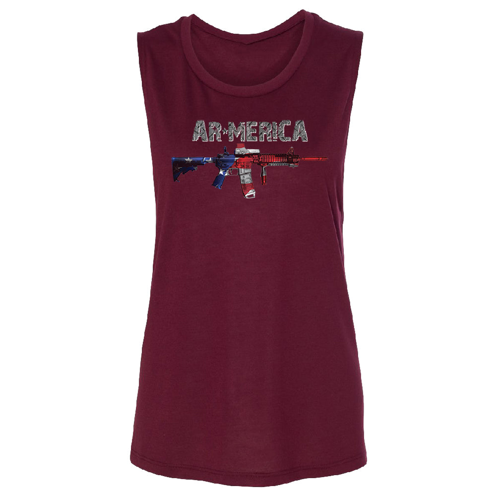 AR-MERICA 2nd Amendment Keep & Bear Arms Women's Muscle Tank Souvenir Tee 