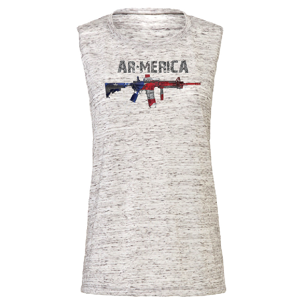 AR-MERICA 2nd Amendment Keep & Bear Arms Women's Muscle Tank Souvenir Tee 