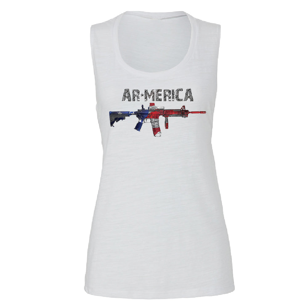 AR-MERICA 2nd Amendment Keep & Bear Arms Women's Muscle Tank Souvenir Tee 