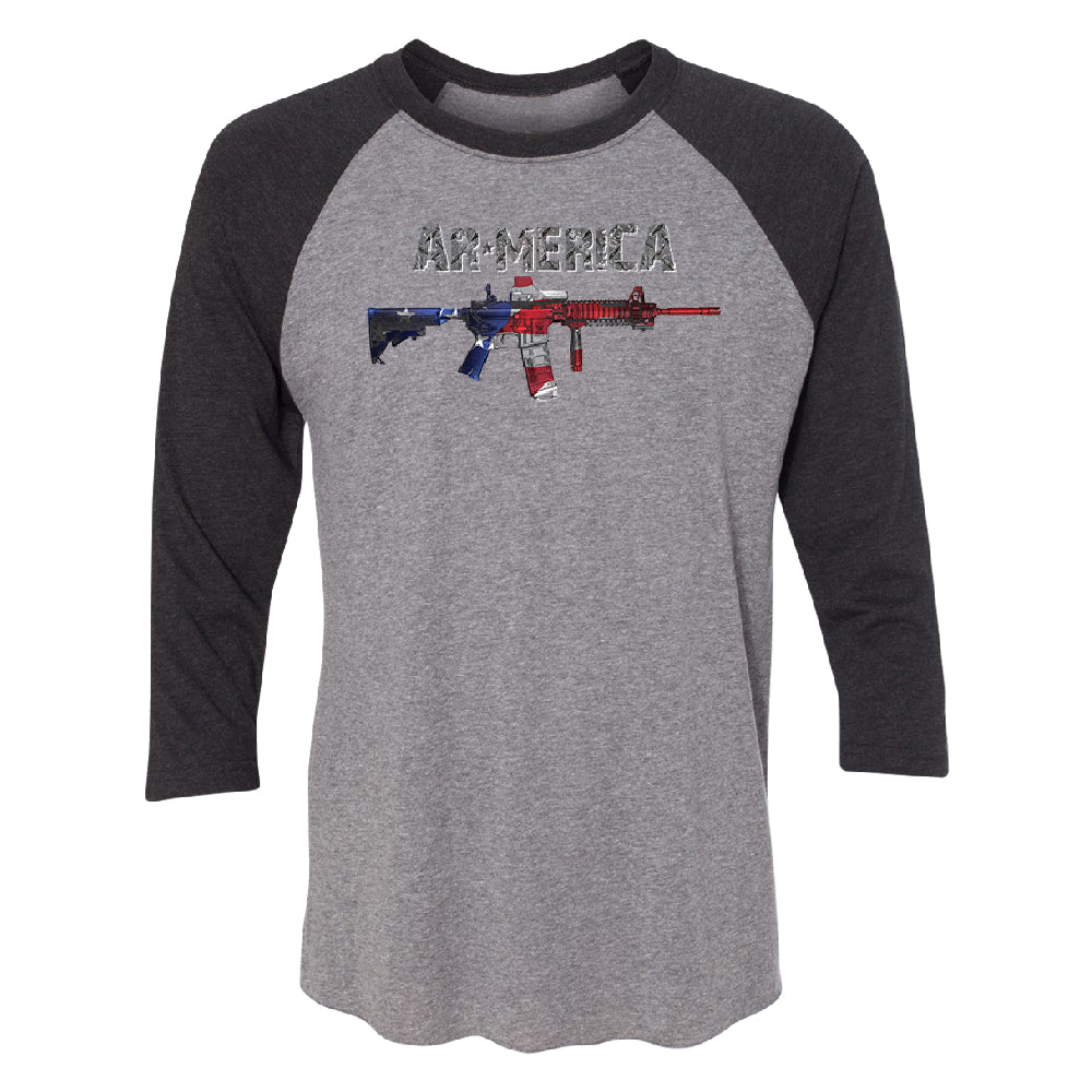 AR-MERICA 2nd Amendment Keep & Bear Arms 3/4 Raglan Tee 