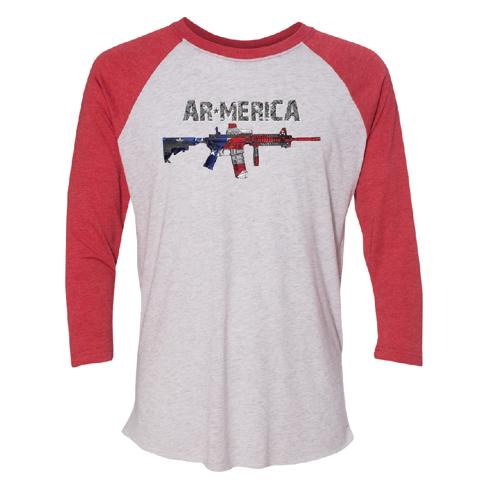 AR-MERICA 2nd Amendment Keep & Bear Arms 3/4 Raglan Tee 