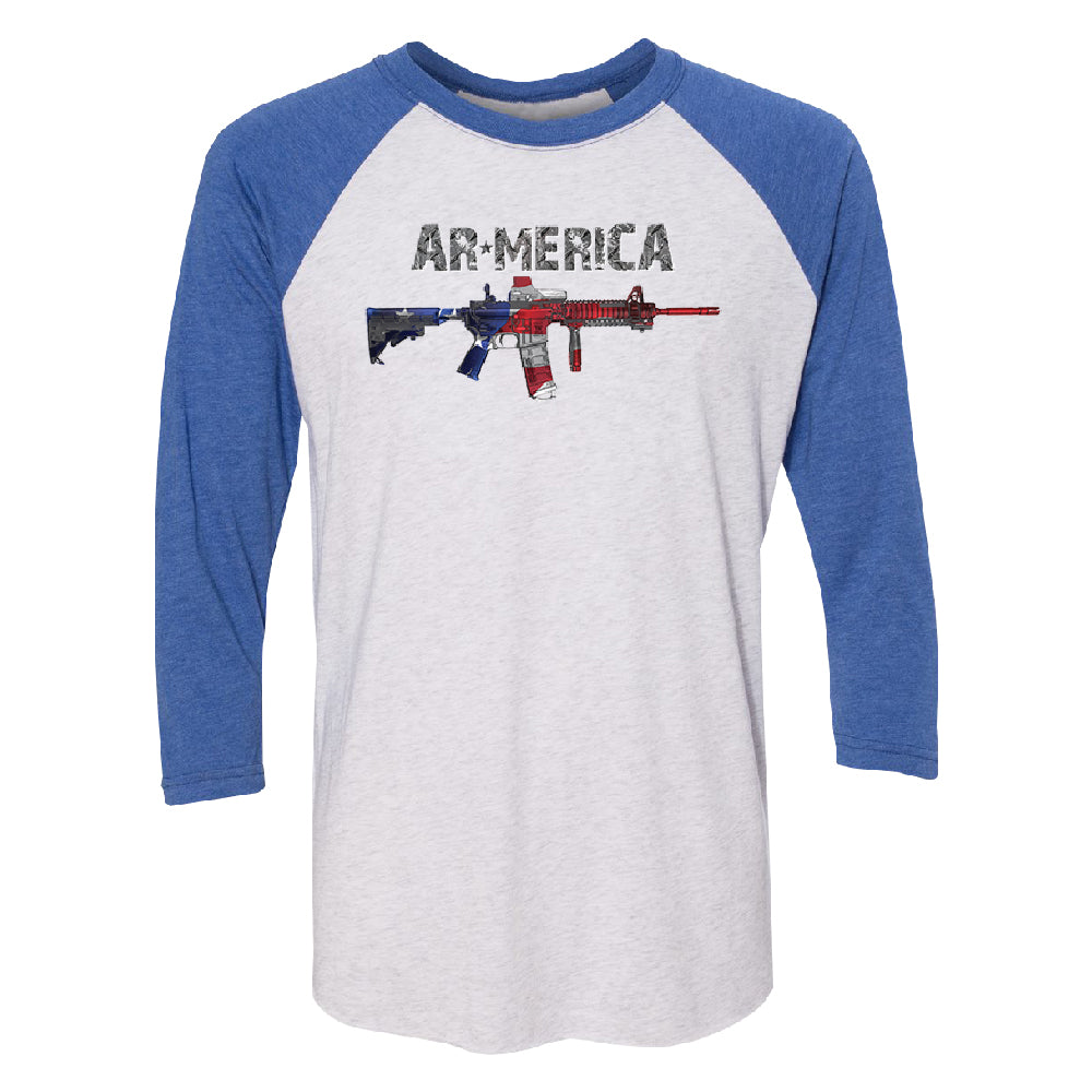 AR-MERICA 2nd Amendment Keep & Bear Arms 3/4 Raglan Tee 