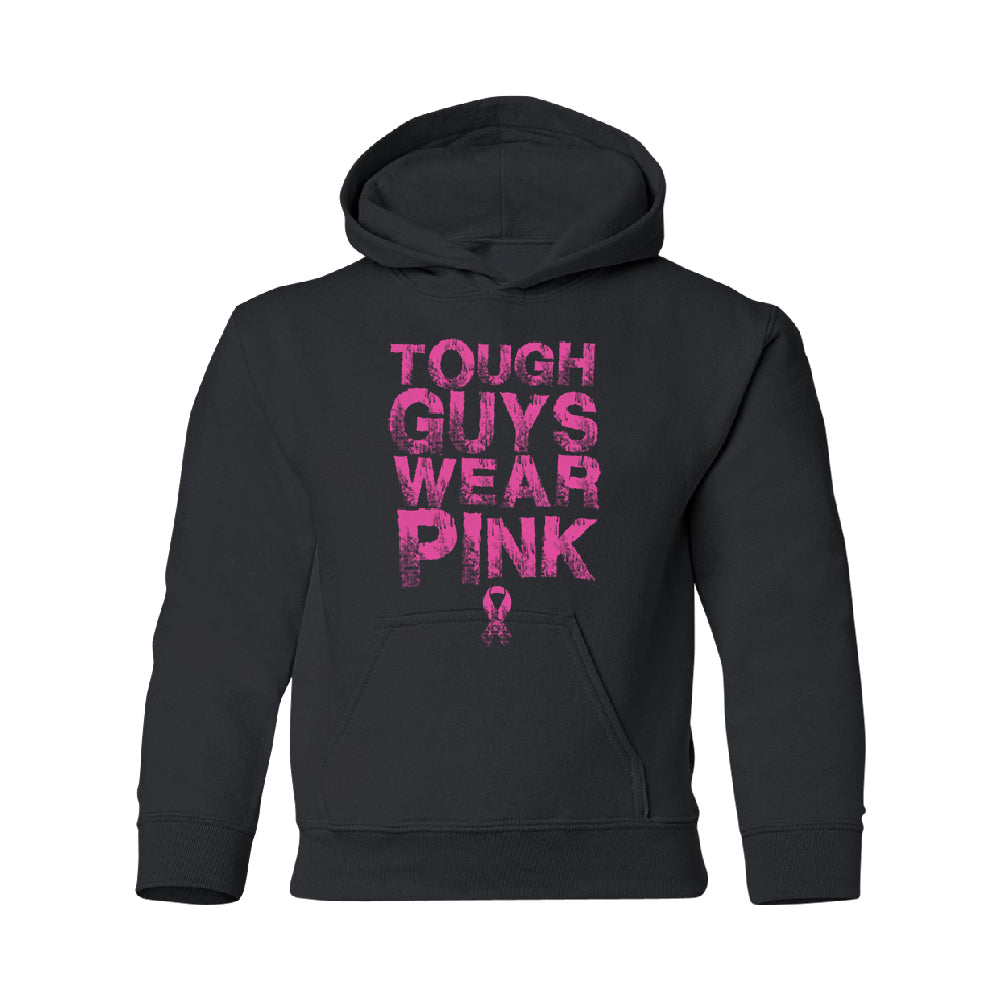 Tough Guys Wear Pink YOUTH Hoodie Breast Cancer Awareness SweatShirt 