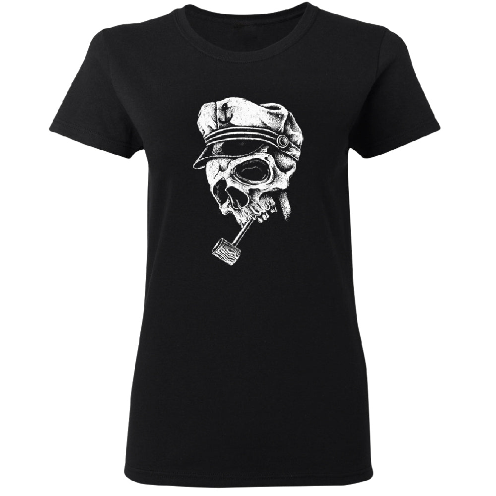Skull Captain Hat & Pipe Women's T-Shirt 