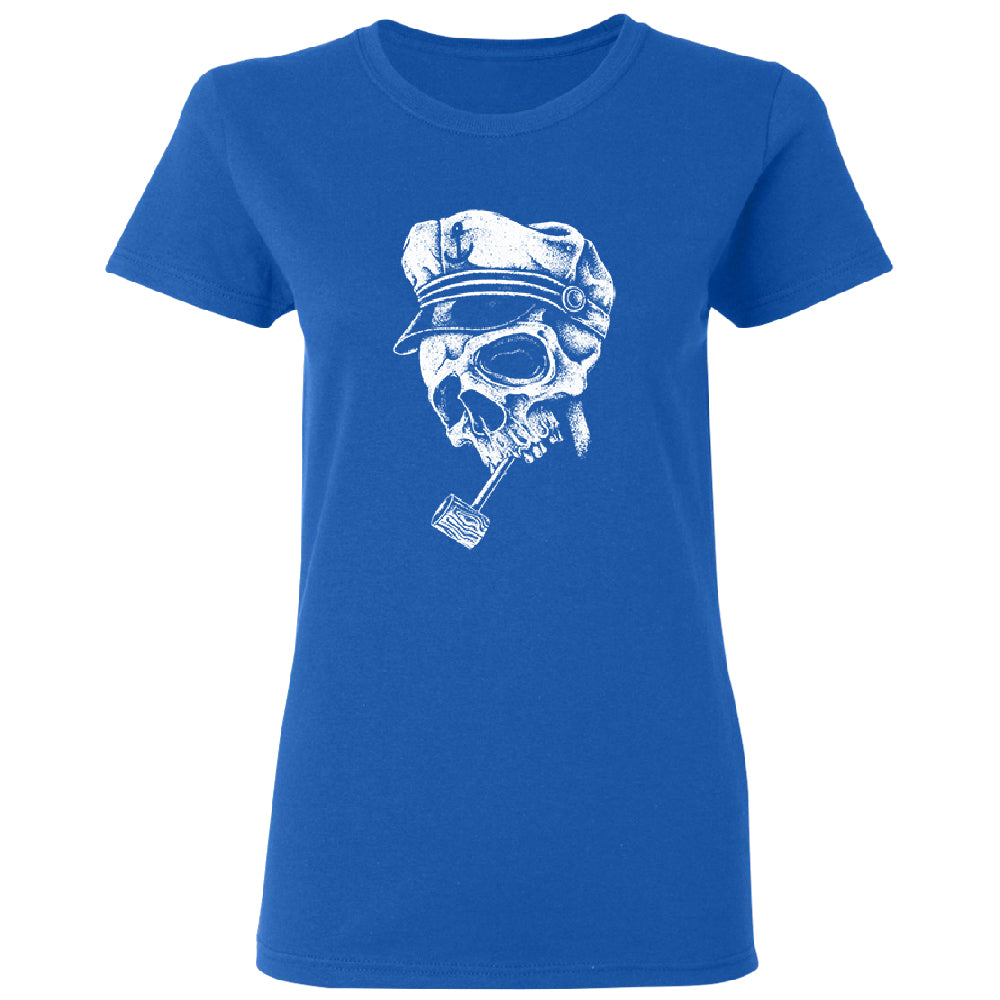 Skull Captain Hat & Pipe Women's T-Shirt 