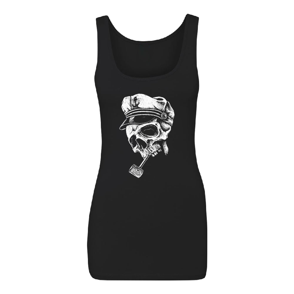 Skull Captain Hat & Pipe Women's Tank Top Souvenir Shirt 