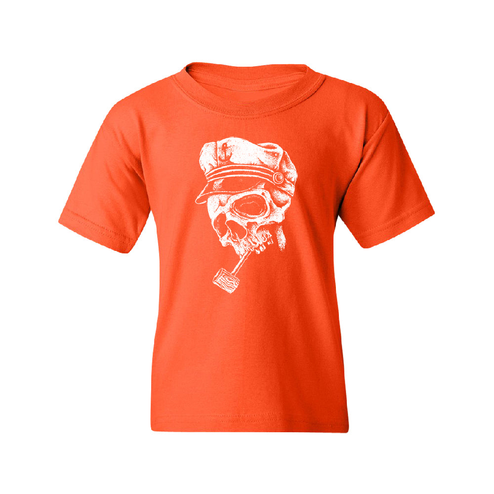 Skull Captain Hat & Pipe Youth T-Shirt 