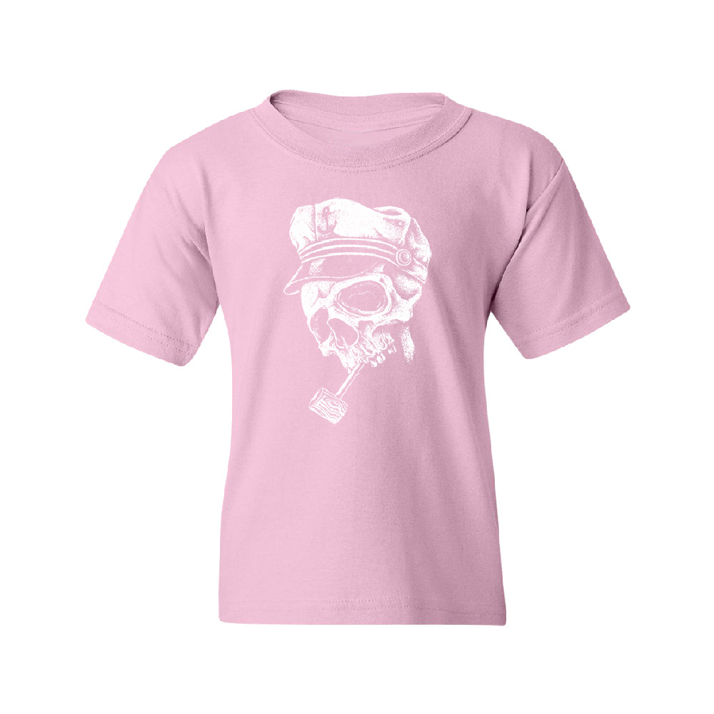 Skull Captain Hat & Pipe Youth T-Shirt 