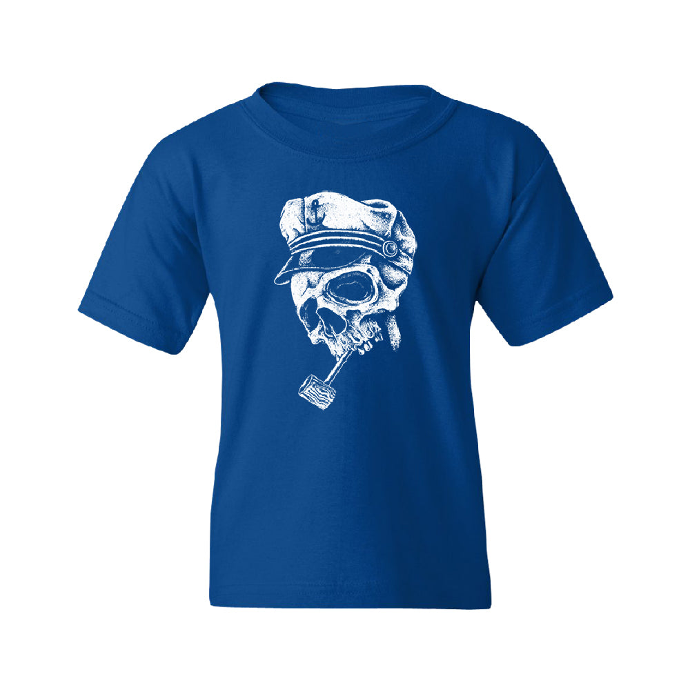 Skull Captain Hat & Pipe Youth T-Shirt 