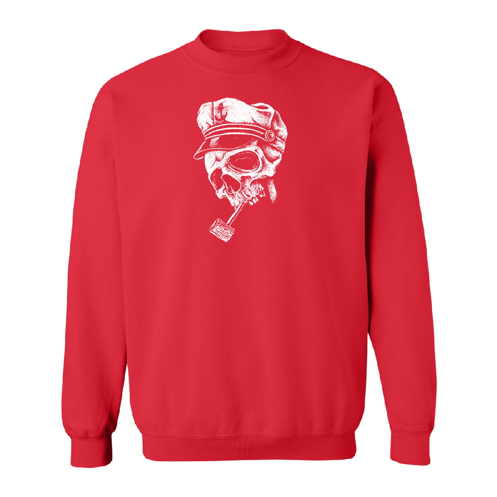 Skull Captain Hat & Pipe Unisex Crewneck Souvenir Sweater 