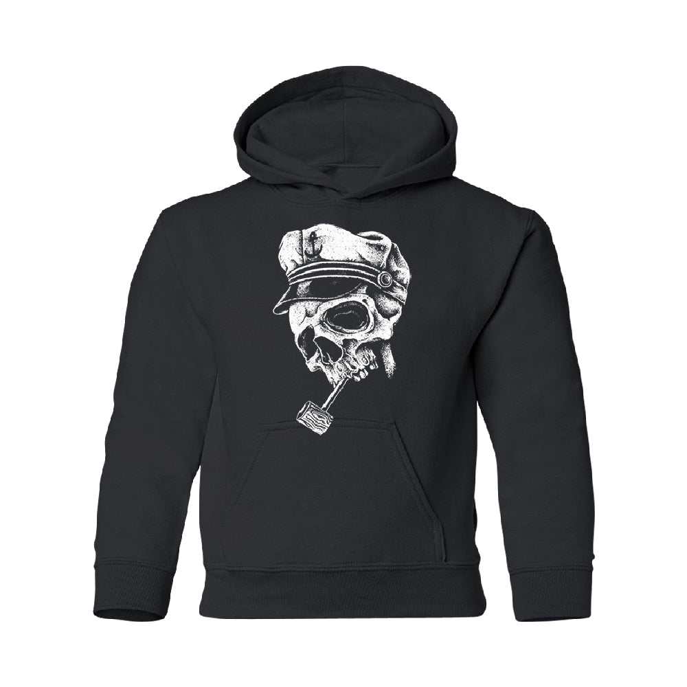 Skull Captain Hat & Pipe YOUTH Hoodie Souvenir SweatShirt 