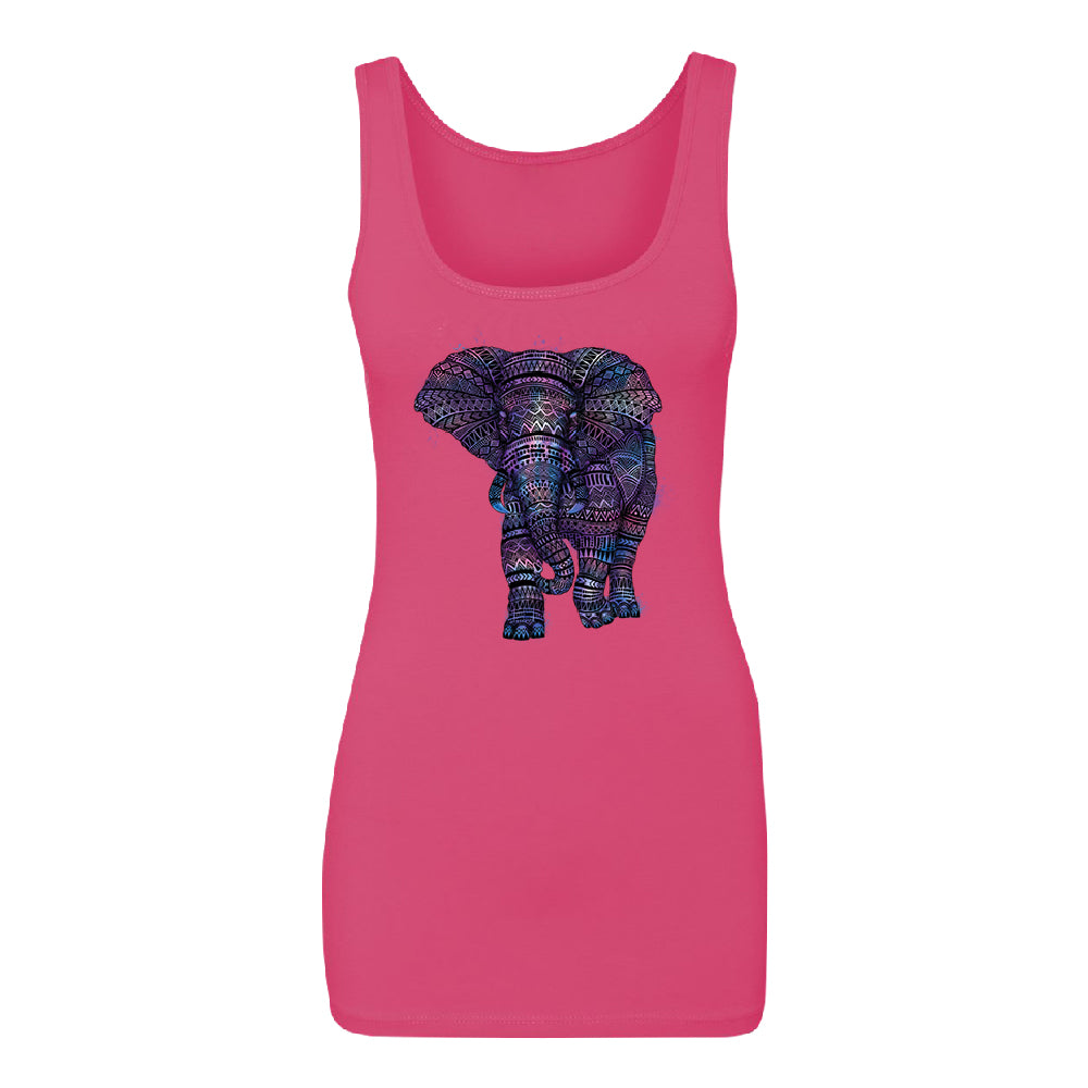 Mandala Zentangle Pastel Elephant Women's Tank Top Souvenir Shirt 