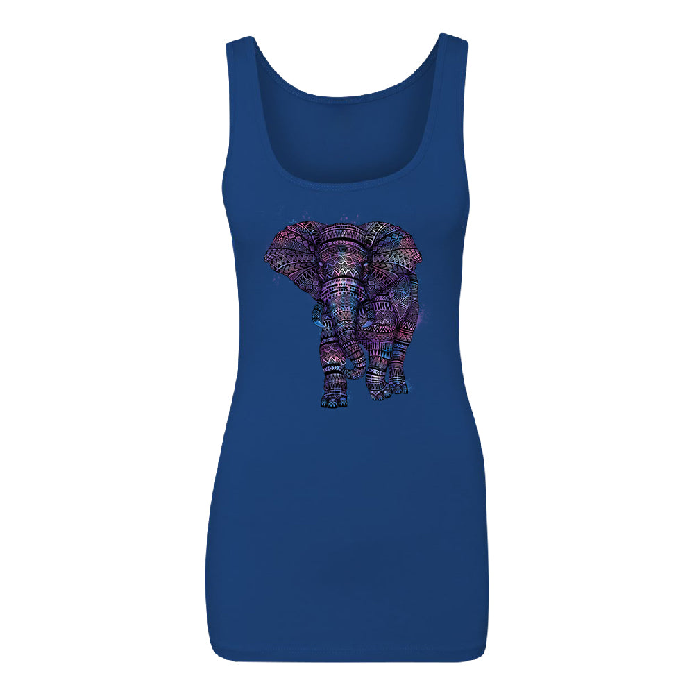 Mandala Zentangle Pastel Elephant Women's Tank Top Souvenir Shirt 