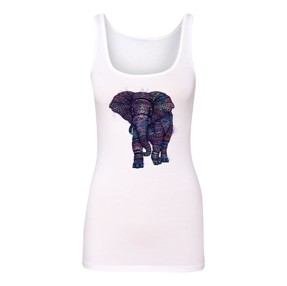Mandala Zentangle Pastel Elephant Women's Tank Top Souvenir Shirt 