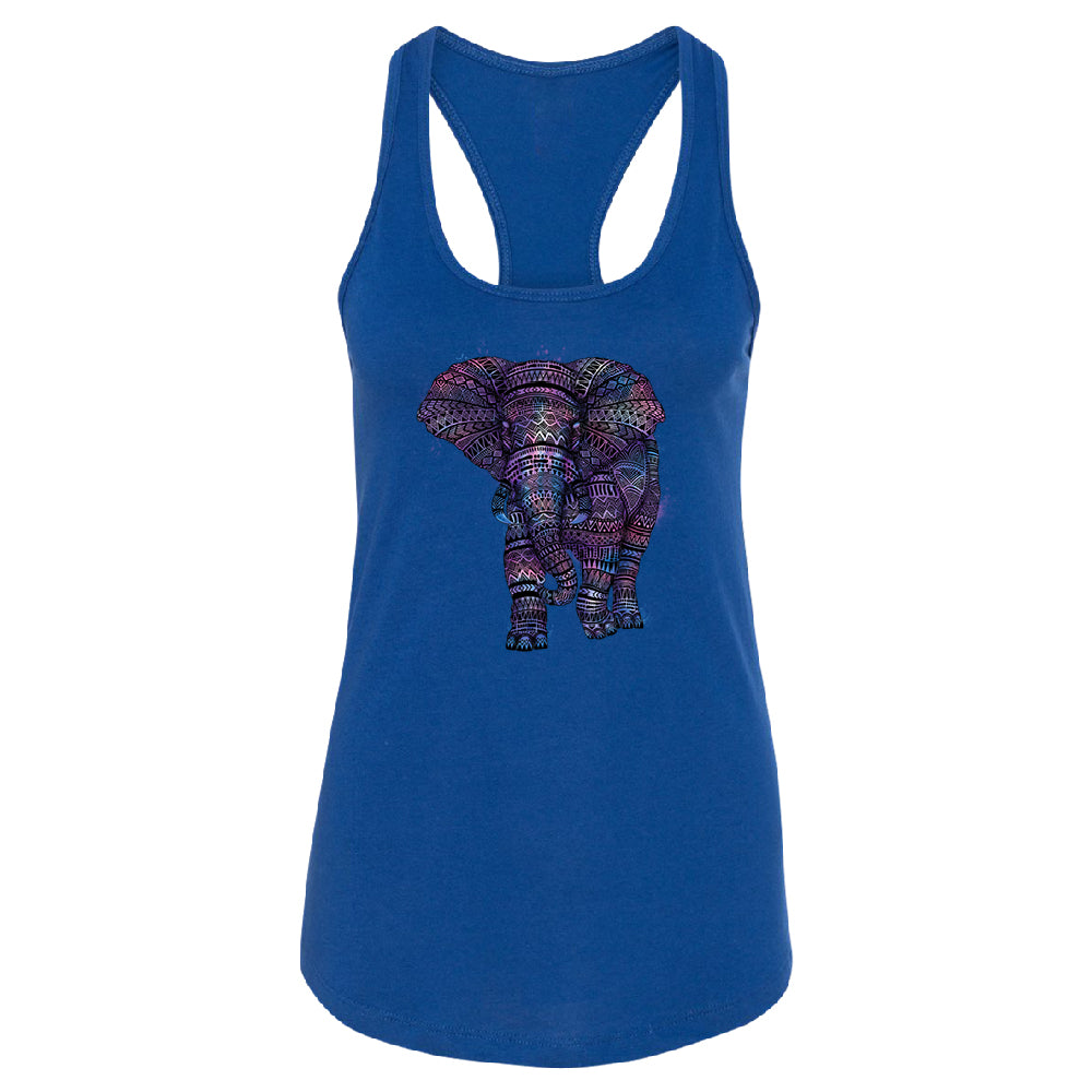 Mandala Zentangle Pastel Elephant Women's Racerback Souvenir Shirt 