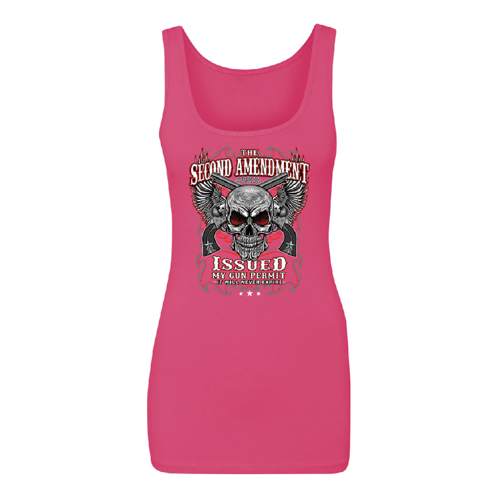 Second Amendment Never Expire Skull Women's Tank Top Souvenir Shirt 