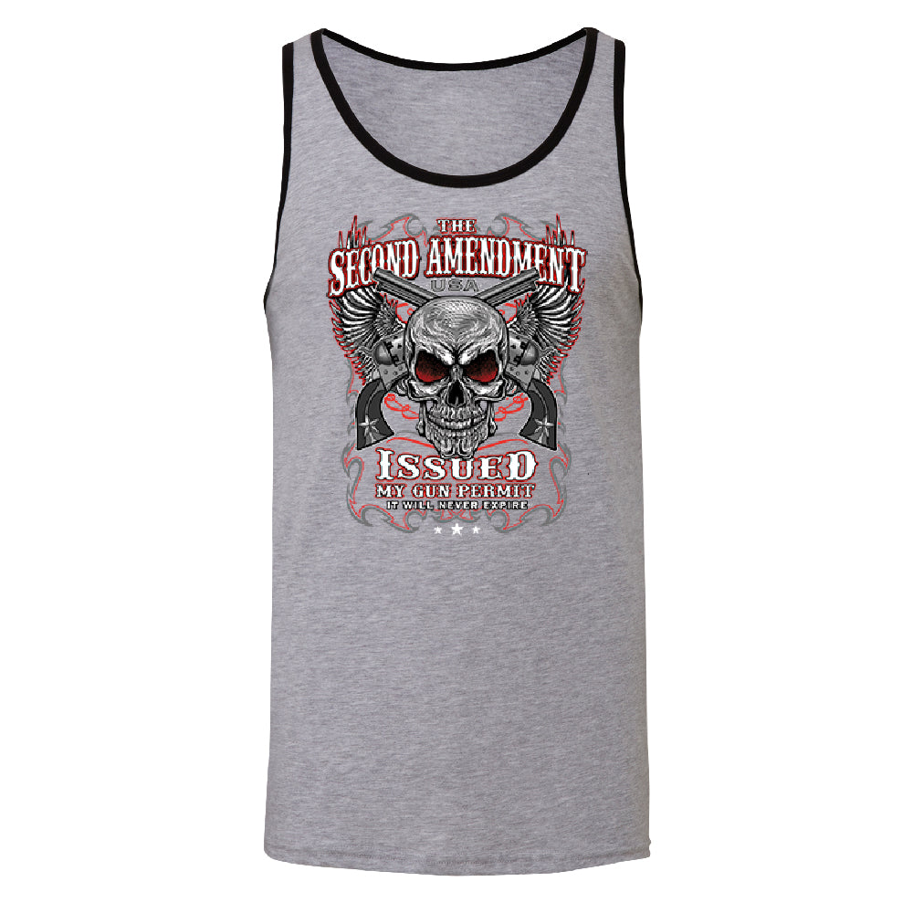 Second Amendment Never Expire Skull Men's Tank Top Souvenir Shirt 