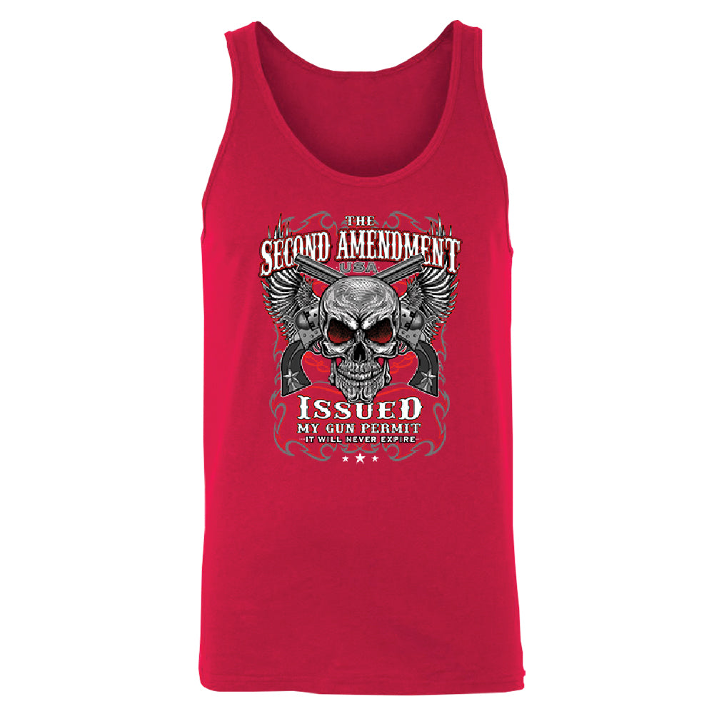 Second Amendment Never Expire Skull Men's Tank Top Souvenir Shirt 