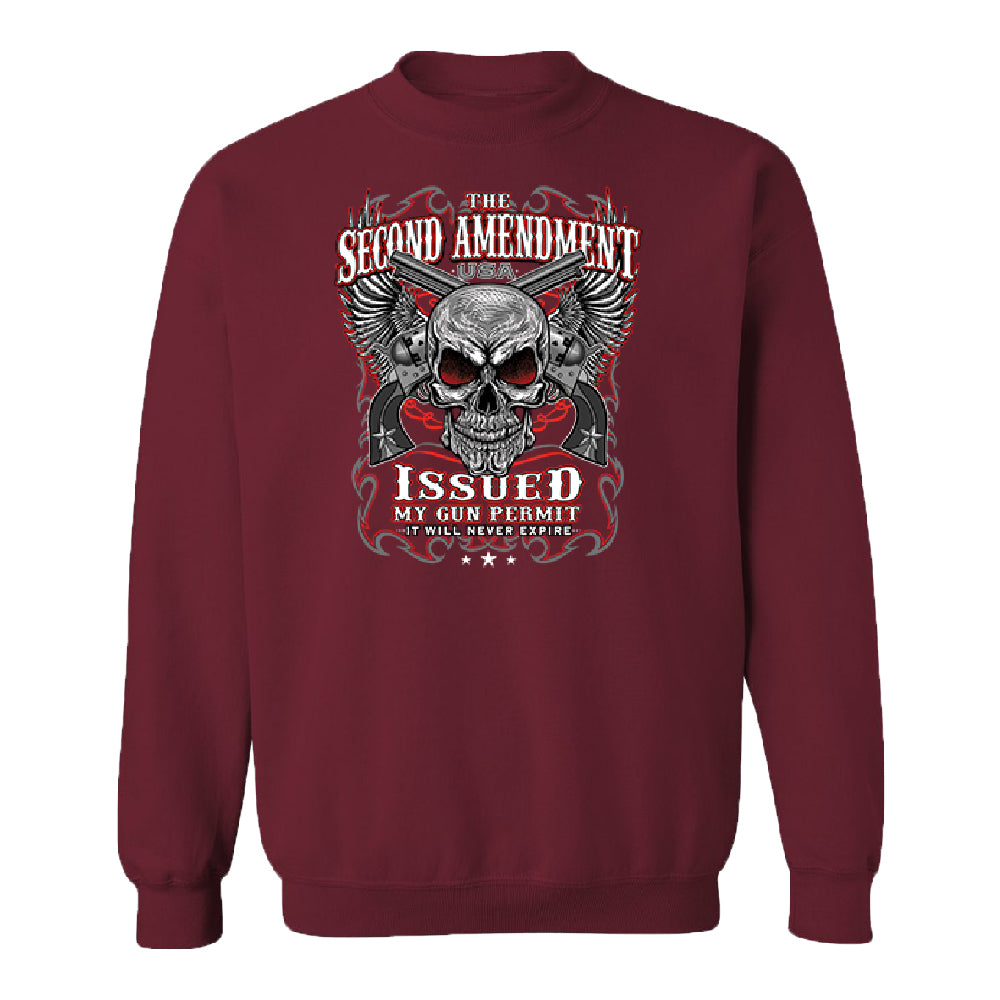 Second Amendment Never Expire Skull Unisex Crewneck Souvenir Sweater 