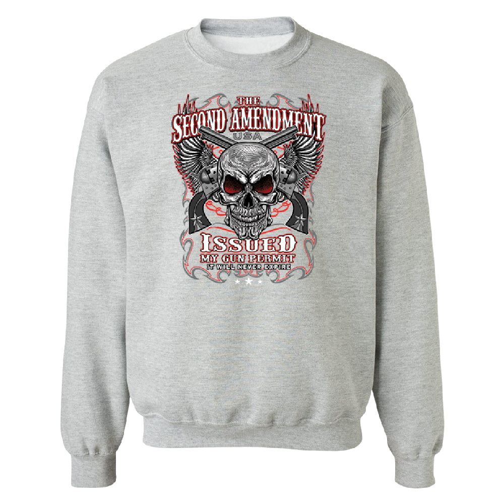 Second Amendment Never Expire Skull Unisex Crewneck Souvenir Sweater 