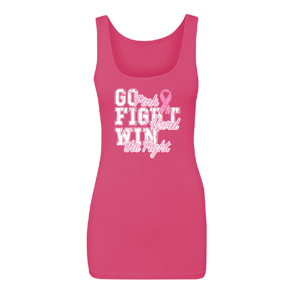 Fight Hard Win The Fight Women's Tank Top Breast Cancer Awareness Shirt 