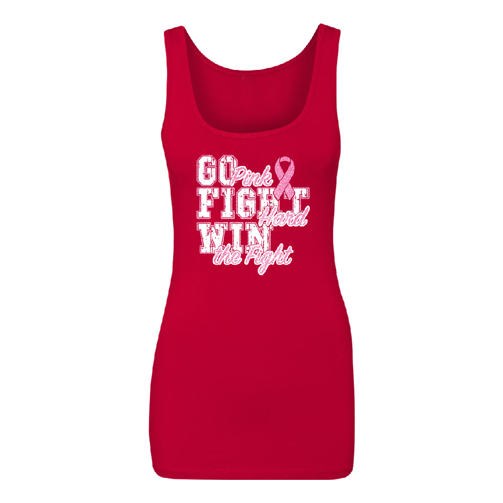 Fight Hard Win The Fight Women's Tank Top Breast Cancer Awareness Shirt 