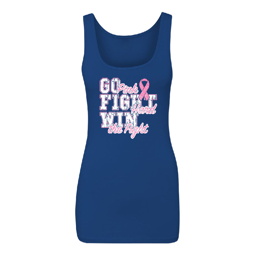 Fight Hard Win The Fight Women's Tank Top Breast Cancer Awareness Shirt 