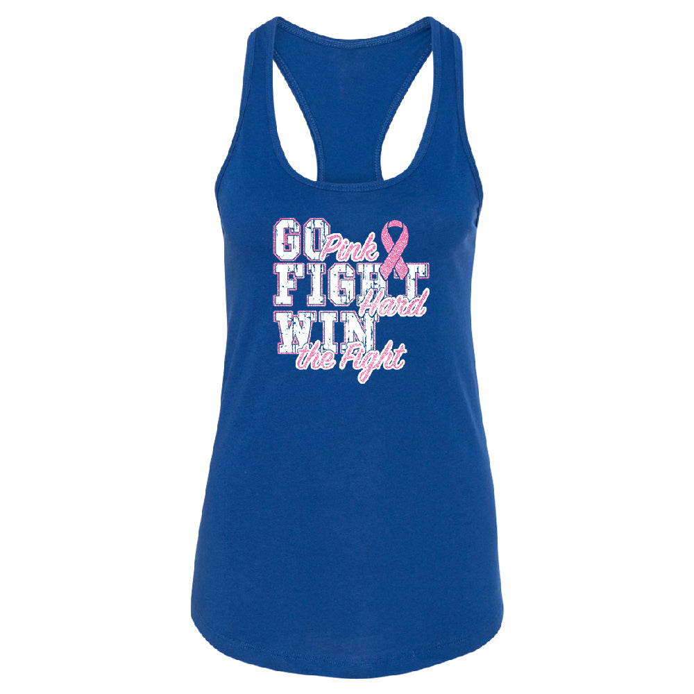 Fight Hard Win The Fight Women's Racerback Breast Cancer Awareness Shirt 