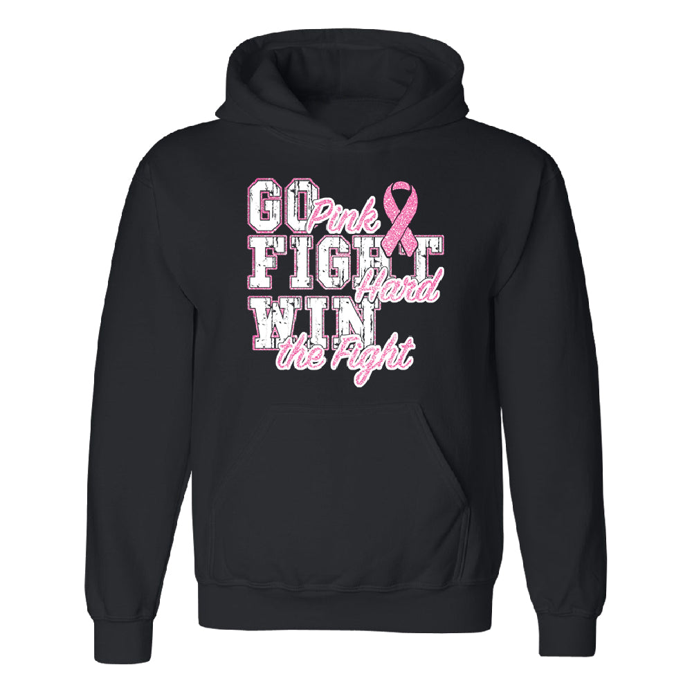 Fight Hard Win The Fight Unisex Hoodie Breast Cancer Awareness Sweater 