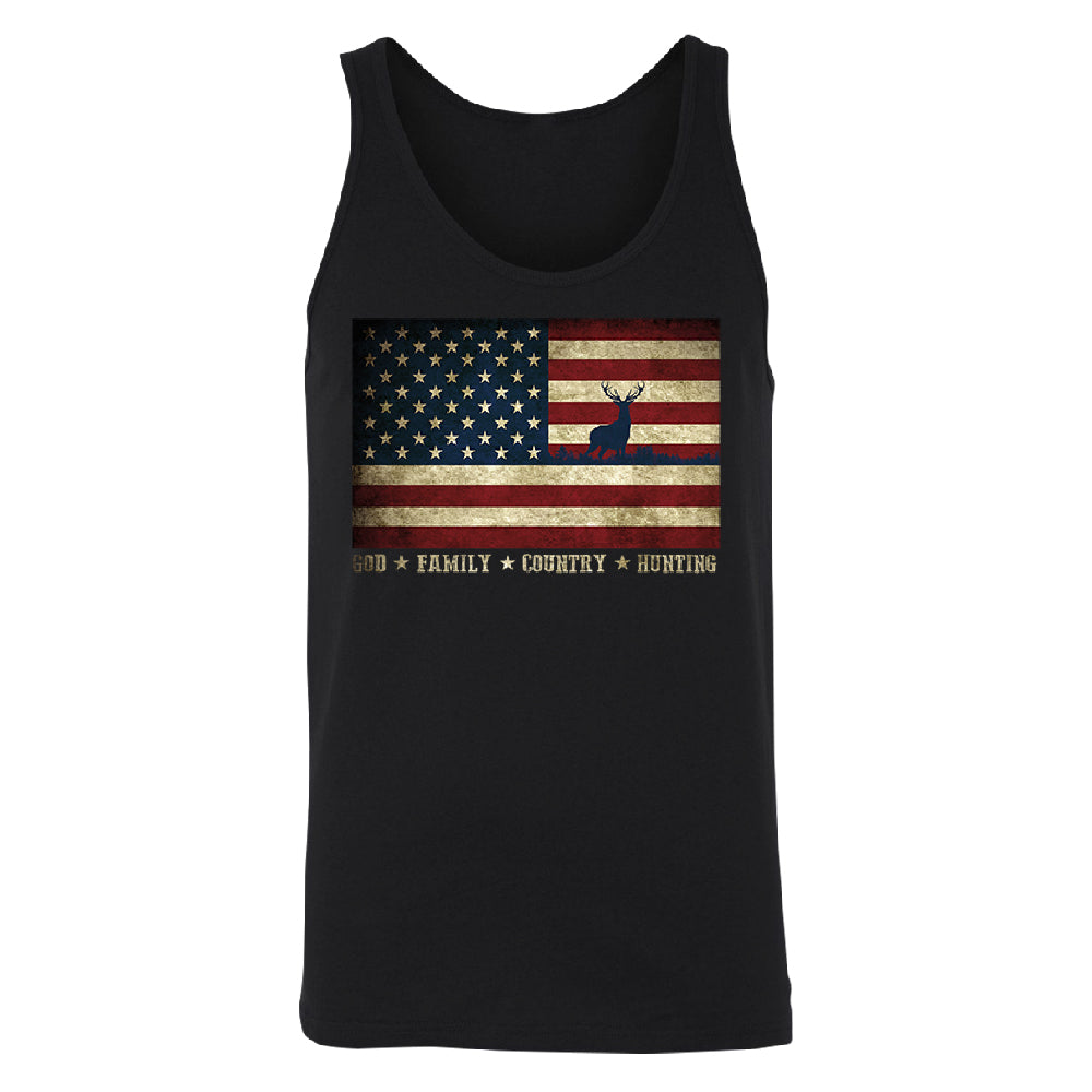 God Family Country Hunting American Flag Men's Tank Top USA Shirt 